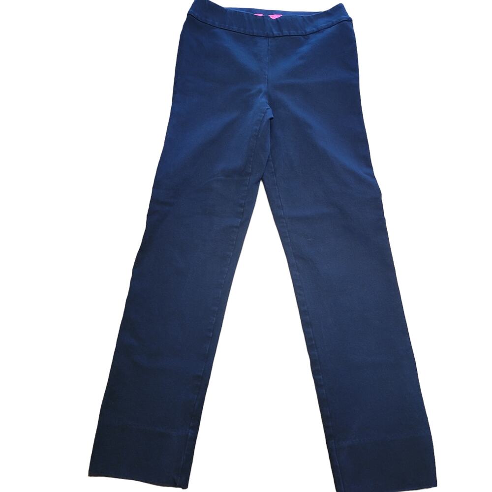 Lilly Pulitzer Merrin High Rise Pants Blue Bi Stretch Preppy 0
